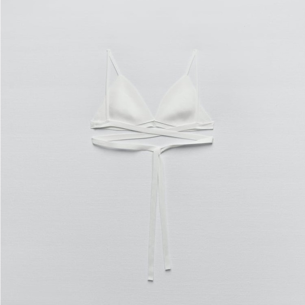 Zara White Knotted Waist Knit Bralette - Picture 16 of 17